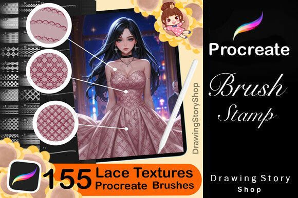 155 Procreate Lace Textures Brushes: Elevating Digital Design with Authentic Detail