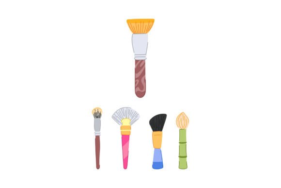Assortment of Cosmetic Makeup Brushes For Professional and Personal Artistry