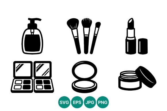 Black White Makeup Brushes Lipstick Vector Art Guide