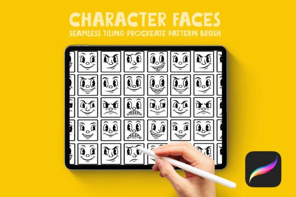 Character Faces Procreate Pattern Brush: Streamlining Seamless Surface Design