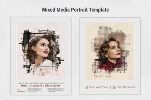 Evaluating the Mixed Media Portrait Template for Professional Photo Editing