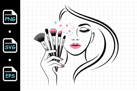 Evaluating the Woman with Makeup Brushes Beauty Logo for Professional Branding