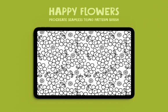 Happy Flowers Procreate Pattern Brush: Streamlining Seamless Design Workflows