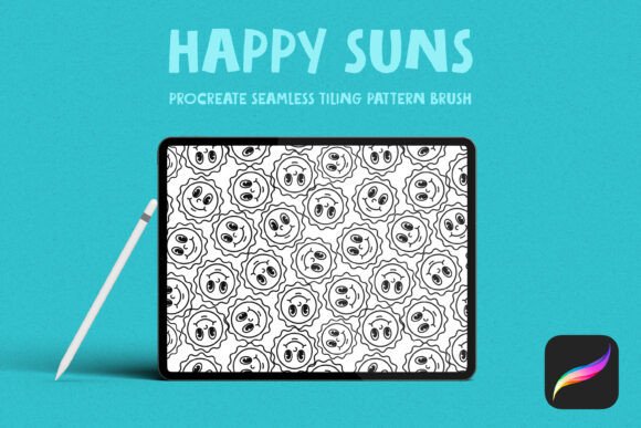 Happy Suns Procreate Pattern Brush: Instant Seamless Designs for Creators