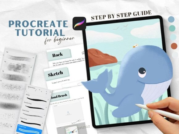 Mastering Digital Illustration: A Step-by-Step Procreate Guide to Drawing a Storybook Whale