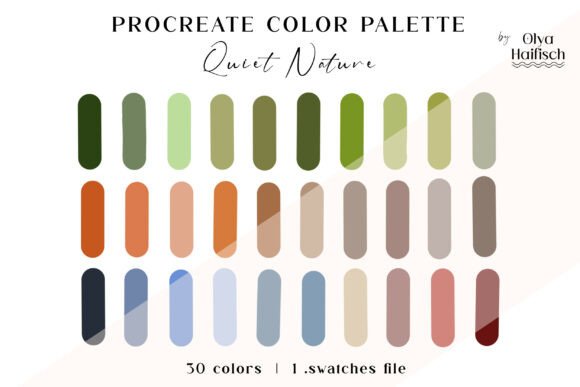 Natural Procreate Color Swatches Palette: Integrating Quiet Nature Tones into Digital Workflows