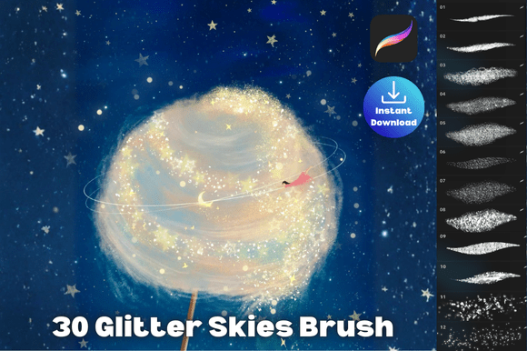 Procreate Glitter Shimmer Brush Guide