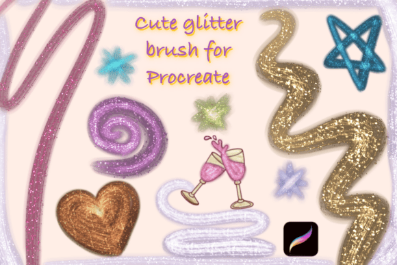 Sparkly Glitter Brush for Procreate: Soft Digital Shimmer