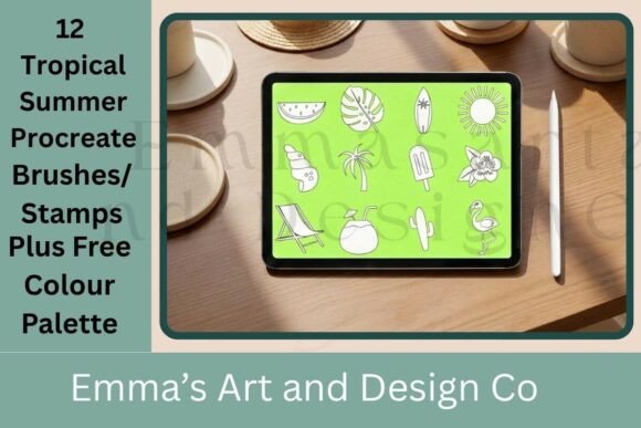 Tropical Summer Procreate Stamps: Elevating Digital Art with Sun-Soaked Creativity