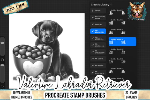 Valentine Labrador Retriever Stamps: Elevating Seasonal Digital Art